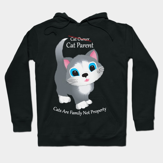 Cat Parent white type Hoodie by KEWDesign